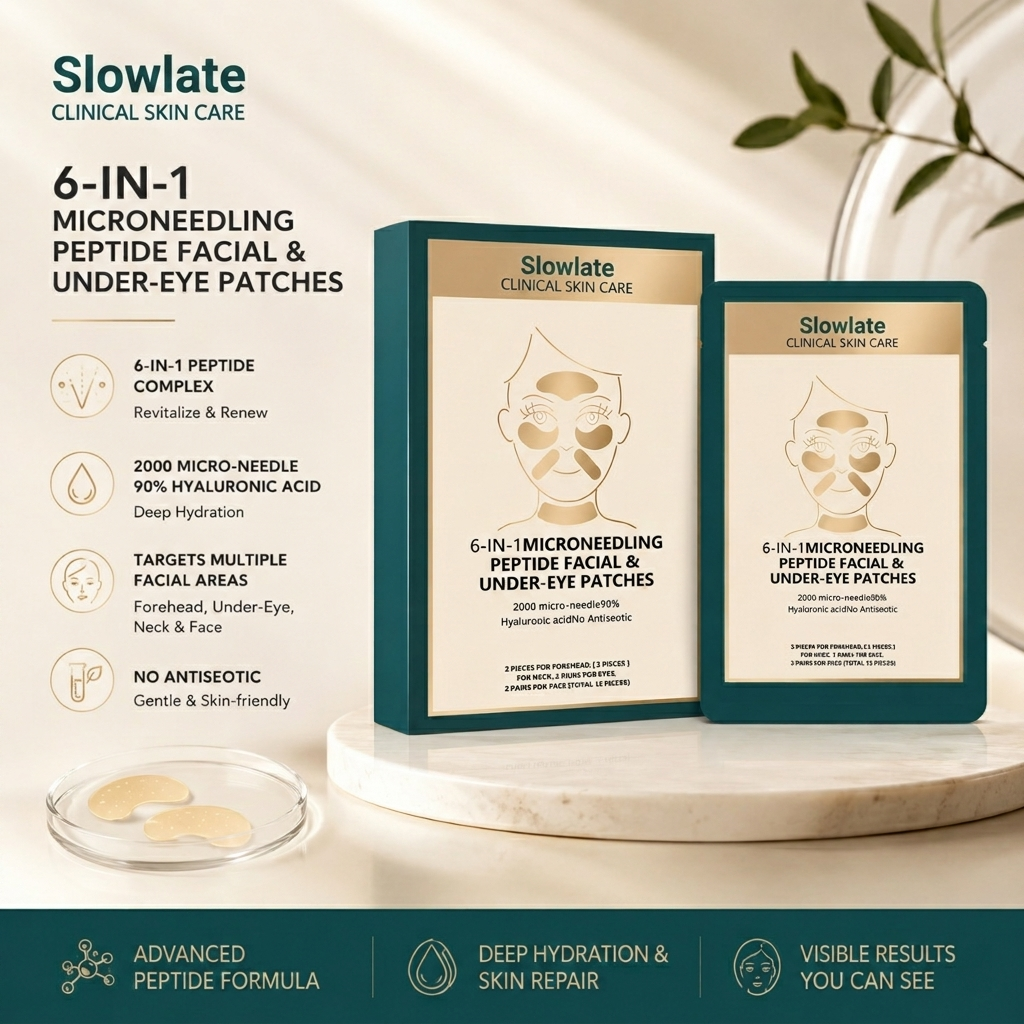 Slowlate Hyaluronic & Peptide Microneedling Patches