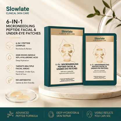 Slowlate Hyaluronic & Peptide Microneedling Patches