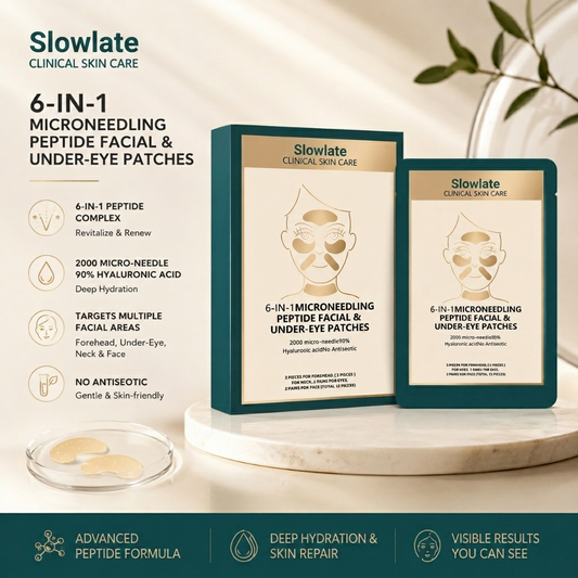Slowlate Hyaluronic & Peptide Microneedling Patches